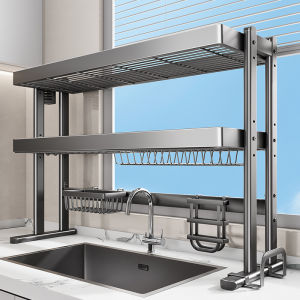 Dish Drainer and Organizer Over-the-Sink Rack