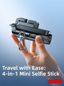Ultra Mini Four-In-One Selfie Stick Portable Tripod for Travel And Concerts Universal Phone 360 Degree Rotation Anti- Shake Vlog Shooting Bluetooth Dedicated