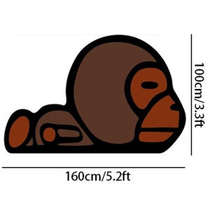 VIKAMA Cute Monkey Bedroom Carpet Cartoon Childrens Room Decoration Soft and Comfortable Area Carpet Home Decoration