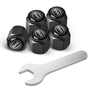 Black Hexagonal Metal Dustproof Car Tire Valve Caps for Electric Motorcycles Universal Wheel Air Valve Core Covers Accessories