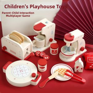 Children Kitchen Roleplay Toys Wood Simulated Appliances