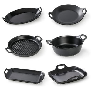 จานชามแบบมีหูสองข้างสำหรับใช้ในร้านอาหารสไตล์ญี่ปุ่นแบบไม่สมมาตร ขนาด 10 นิ้ว สำหรับผู้ใหญ่ ดินสอไฟฟ้าแบบพิเศษ