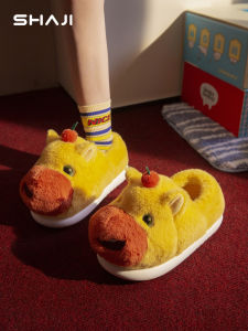 SHAJI | New Winter Warm Fluffy Cotton Indoor House Slippers