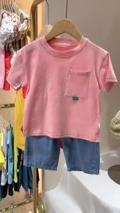 baby Boys and girls short sleeves Clothing set solid color cotton comfortable T-shirt shorts clothes two-piece sets