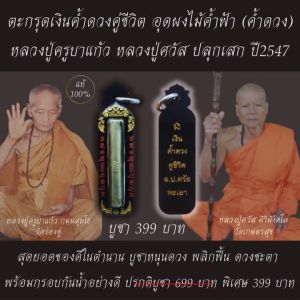 ตะกรุดเงินค้ำดวงคู่ชีวิตพลิกแผ่นดิน ( อุดผงไม้ค้ำฟ้า ) สร้างปี 2547