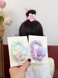 Elastic Cartoon Floral Fabric Childrens Hair Bands