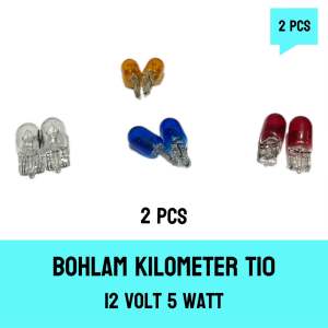 Lampu Bohlam 2pcs Senja-Kilometer-Kilo Meter-KM Motor Mobil T10-T 10 12V 5 Watt Bening Lampu Kuning Grand-Supra-Karisma-Revo-Blade-Beat-Vario-Scoopy