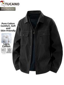 TUCANO | Windproof Workwear Style Double Pockets Black Jacket