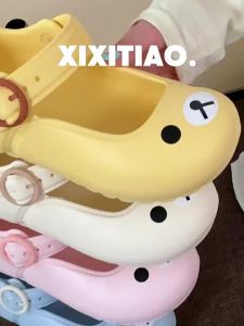 XIXITIAO | Dép Bệt Mary Jane Đế Dày Thiết Kế Dễ Thương Cho Mùa Hè Biển EVA