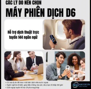 Máy dịch thuật thông minh D6 cao cấp - Hỗ trợ 142 ngôn ngữ trực tuyến 19 ngoại tuyến 74 dịch ảnh - Tích hợp ChatGPT dịch thoại 2 chiều học tập & du lịch tiện lợi