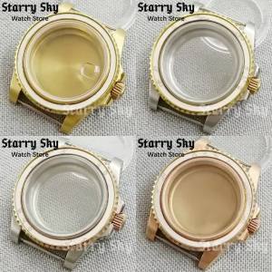 Starry Sky 40mm Sapphire Glass Stainless Steel Bidirectional Rotation Watch Case Fits NH35/ETA PT5000 Movement Watch Accessories