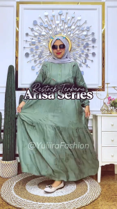 GAMIS ARISA Rayon Viscose Tebal Premium Dress Lebaran | YULIIRA FASHION Kancing Busui Wanita
