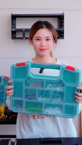 Hộp đựng linh kiện TOTAL khóa nhựa chất liệu nhựa PP vách ngăn tháo rời các hộp xếp chồng lên nhau hộp nhựa đựng linh kiện Ingco Bison