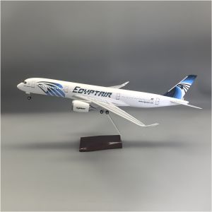 47CM Diecast Airplane Egypt Airways A350 Resin Aircraft Model With Wheels Souvenir Plane Aviation Collected Gift