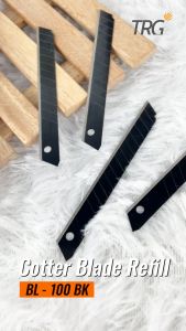 TRG Black Cutter Blade 30 Derajat BL-100BK - Refill Pisau Cuter Kecil Hitam Tajam Isi 5 Buah TRG