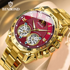 BINBOND Luxury Men Quartz Watches Fashion Concept Decorative Dial Casual Military Sports Wristwatch Waterproof Mens Clock