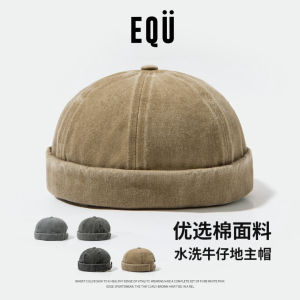 Vintage Washed Pure ผ้าฝ้าย หมวก Workwear อเมริกัน ฮิปฮอป Style Dome เสื้อท่อนบน หมวกไร้ใบสําหรับผู้ชายและผู้หญิง ลำลอง ตลอดทั้งปี