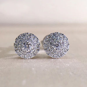 Huitan Micro Paved CZ Round Shaped Stud Earrings for Women Simple Delicate Earrings Fashion Versatile Female Jewelry Wholesale