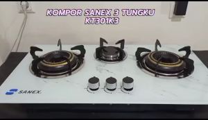 Sanex Kompor Gas Tanam SN-KT301 3 Tungku / Kompor Kaca / KOmpor 3 Tungku / Kompor Kaca tebel / Kompor Murah / Kompor Dan Regulator / Kompor Kaca Meja