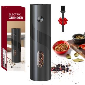 Electric Salt and Pepper Grinder Set Automatic Battery Powered Pepper Mills With 110ml Container Adjustable Coarseness Grinder