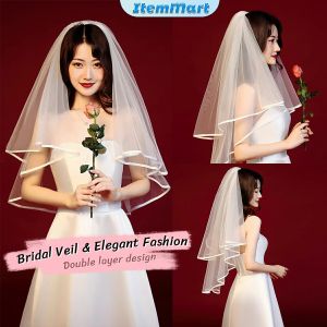 ItemMart Elegant Wedding Veil Lace Edge Bridal Veil For Birthday Photo High-end
