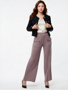 Bisa cod kulot naya saku depan knit polos celana wanita terlaris