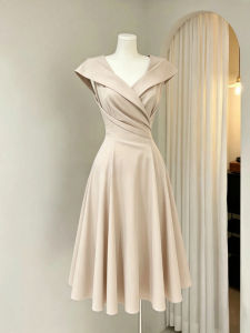 QFN | Sleeveless V-neck Elegant French Dress