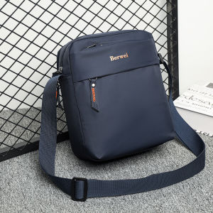 Oxford Fabric Mens Crossbody Bag Waterproof Portable Shoulder Bag for Outing Dad Small Size Multi-layer Wallet Bag