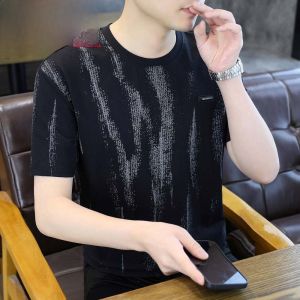 HENGYUANXIANG | Hengyuanxiang Mens Round Neck Short Sleeve T-Shirt Summer New Fashionable Base Shirt Cotton Nylon Blend Cool Feeling Thin Style