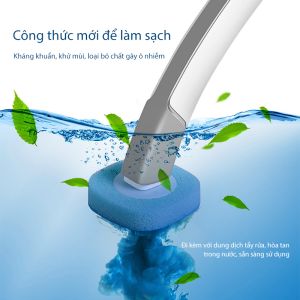Bàn chải toilet dùng một lầnThay bàn chải và đế bồn cầu dùng trong gia đình đầu bàn chải có thể thay thế，có chất lỏng bên trong.