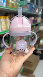 Bình tập uống nước cho bé có tay cầm dây đeo van chống sặc