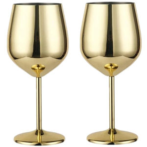 500ml Stainless Steel Wine Glass Goblet 304 Rose Gold Silver Gold Color Durable Metal Cup for Red Wine Champagne Bar Party