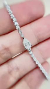 TDG 10K White Gold Lab-Grown Diamond Bracelet