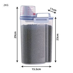 1.5/2KG Kitchen Storage Box Insect Proof Moisture-Proof Grain Flour Sealed Storage Tank Food Container Airtight Fresh Keeping