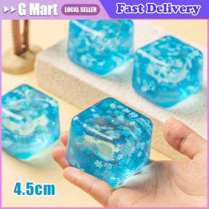 Portable Stress Ball Stress Relief Toy Soft Ice Cube Shape Decompression Toy for Kids Slow Rebound Pinch Toy with For Children