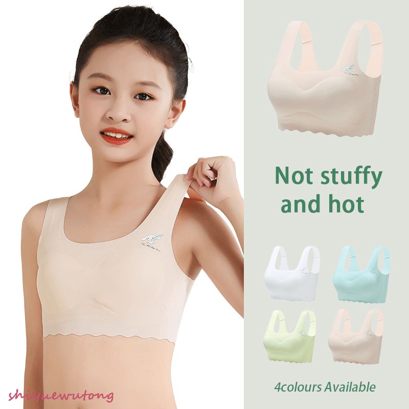 Kids Seamless Training Bra Teenage Underwear Puberty Kid Girl Student Sports Vest Wireless Bralette Vest Junior Girl Bra8-16 Years 兒童背心內衣 发育期 Sports Bra For 16 Years Old 16 Year Old Bikini - Lazada