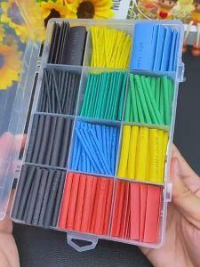 530/328/164PCS 2:1 Heat Shrink Tubing Kit Insulation Shrinkable Tubes Assortment Electronic Polyolefin Wire Cable Sleeve Kit Heat Shrink Tubes Eventronic Electrical Wire Cable Wrap Assortment Electric Insulation Heat Shrink Tube Kit with Box