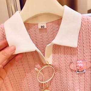 27KIds Cô gái phù hợp Polo cổ áo ngắn tay áo ngọt ngào cô gái quần short hai phần