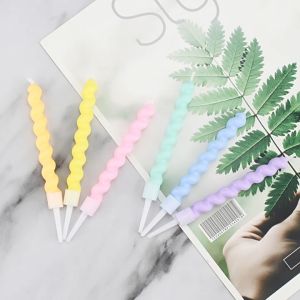 Lilin Spiral Macaron Chubby Tebal Warna Pastel - GG0497