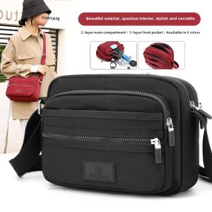 Oxford Cloth Canvas Bag Single Shoulder Crossbody Bag for Women Business Money Collection Bag Soft Handbag Trendy Small Square Bag