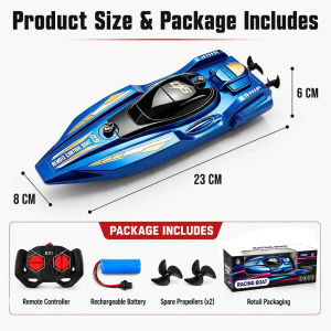 2.4GHz Mini RC Speedboat for Kids High-Speed Remote Control Racing Boat Summer Water Toy Submarine Gift for Boys Teens
