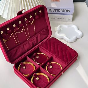 Antioxidant Large Capacity Velvet Jewelry Box