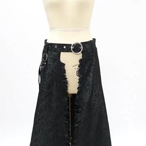 Rok separuh Gothic lelaki Jacquard Steampunk bera Kilt terbuka depan Harujuku Burlesque Fringe Skirt tradisional