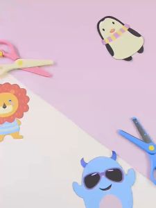 Paper 100pcs with Two Scissors Kindergarten Teaching Aids Paper Game Paper Cut Kids Art