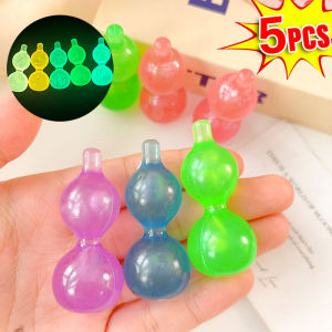YESPERY ของเล่นบรรเทาความเครียดน้ำเต้าขนาดเล็กเรืองแสง5ชิ้นปลายนิ้วบิดเกลียวน้ำเต้าเล็กๆที่นักเรียนชอบ