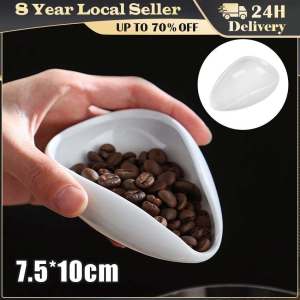 Coffee Beans Dose Trays for Weigh Coffee Beans Loose Tea Salt Pure White Pottery Dosing Cup Trays Kitchen Tools