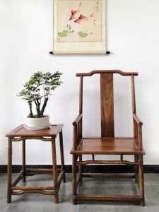 New Chinese Style Four Head Official Cap Chair Solid Wood High Back Main Chair Tai Shifu Chair Antique Circle Chair North Elm Wood Furniture