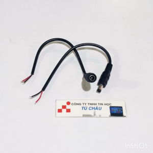 Dây nối nguồn DC 5.5mm x 2.1mm gồm 1 sợi đầu Cái và 1 sợi đầu Đực / Giá bán 1 Cặp (2 Sợi 1 Đực và 1 Cái)