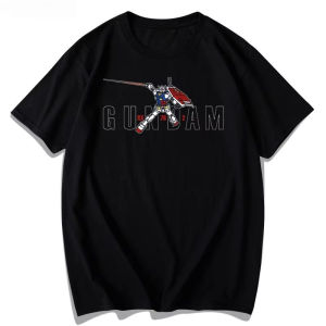 Bandai | 2026 New Mobile Suit Gundam Print T-shirt Short Sleeve T-shirt Mens and Womens T-shirt Sports Fitness Mens T-shirt Streetwear