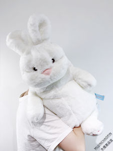 Adorable Plush Rabbit Toy Lazy Stuffed Doll for Girls Huggable Sleeping Buddy Soft Polyester Fiber Rabbit Cushion Gift
